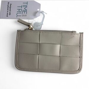Time and Tru Beige faux leather card holder.